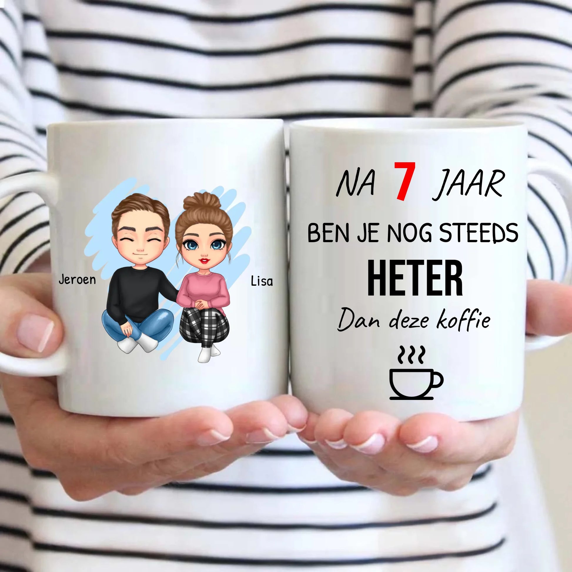 Gepersonaliseerde mok - Na X jaar ben je nog steeds heter dan deze koffie - Iedereen Blij