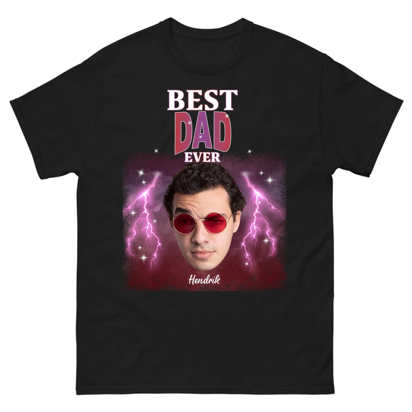 Gepersonaliseerd retro T-shirt - Best Dad Ever