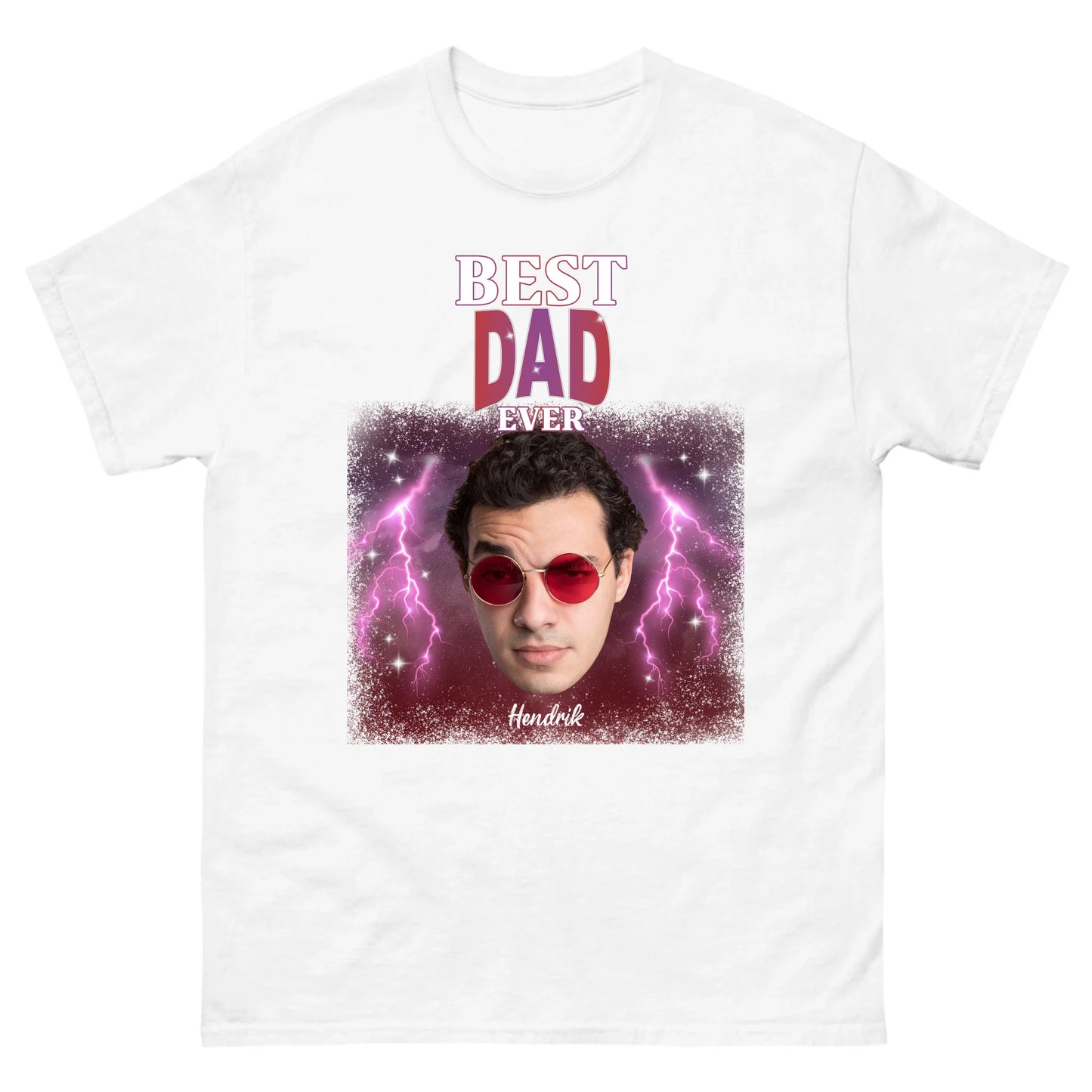 Gepersonaliseerd retro T-shirt - Best Dad Ever