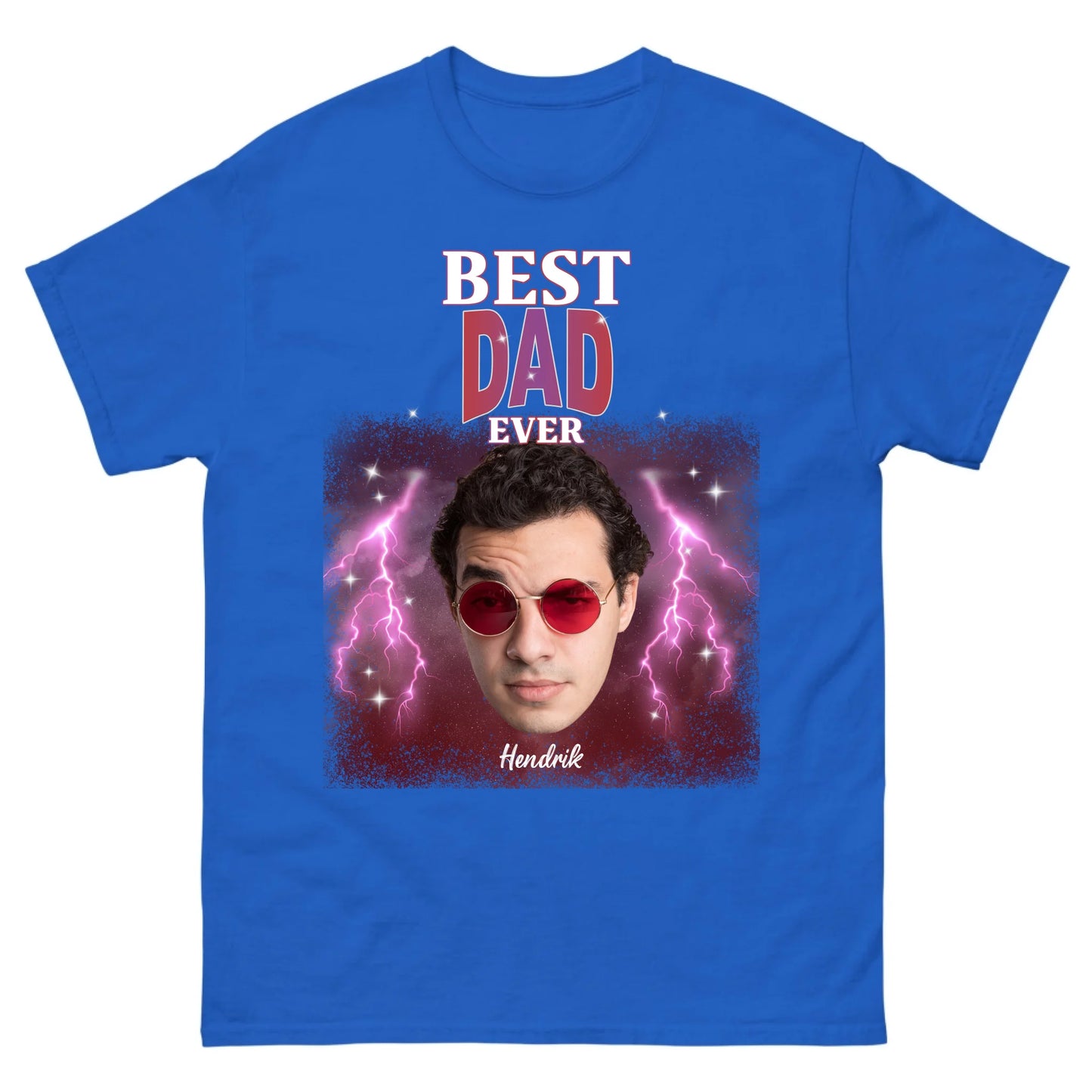 Gepersonaliseerd retro T-shirt - Best Dad Ever