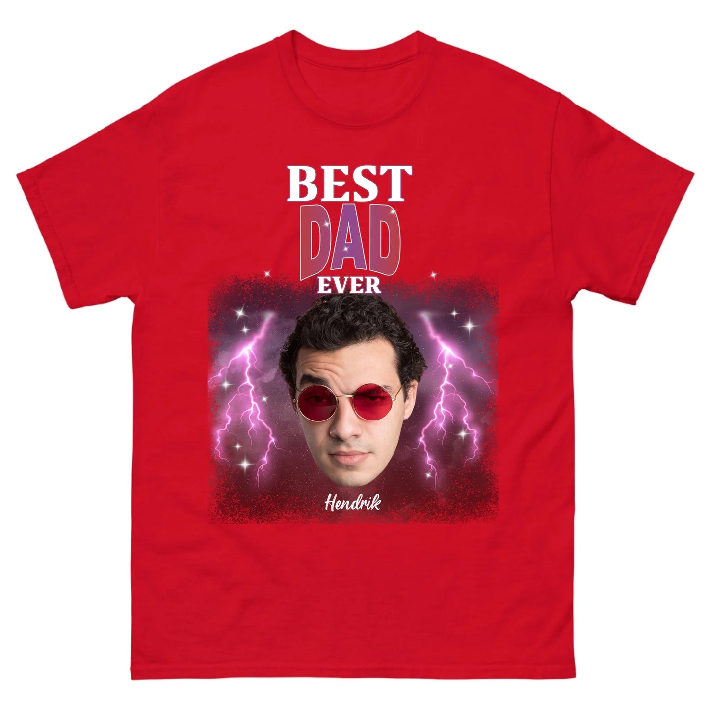 Gepersonaliseerd retro T-shirt - Best Dad Ever
