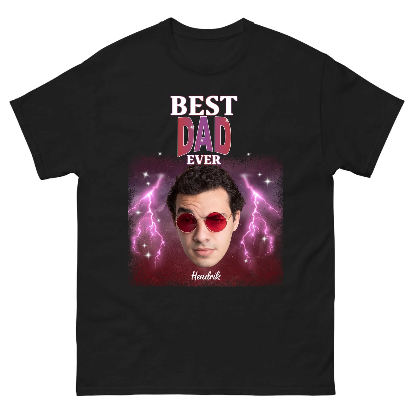 Gepersonaliseerd retro T-shirt - Best Dad Ever