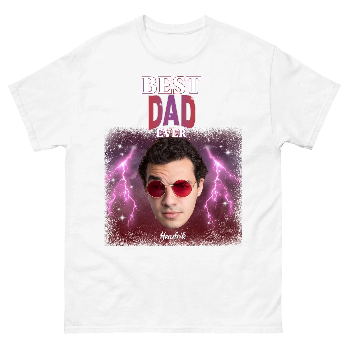 Gepersonaliseerd retro T-shirt - Best Dad Ever