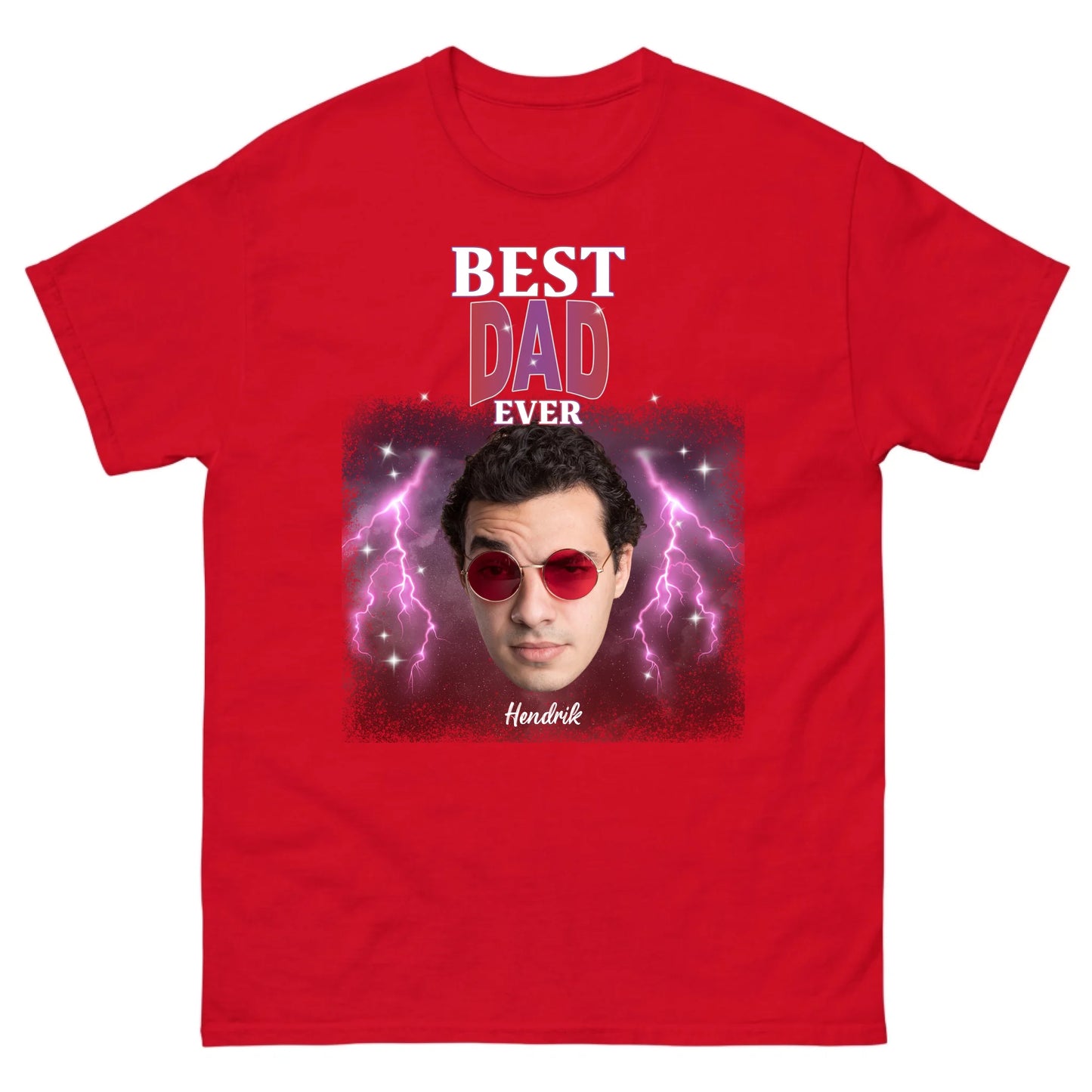 Gepersonaliseerd retro T-shirt - Best Dad Ever