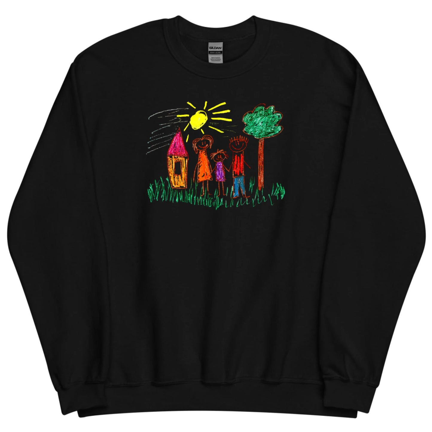 Gepersonaliseerde sweater met zelfgemaakte tekening