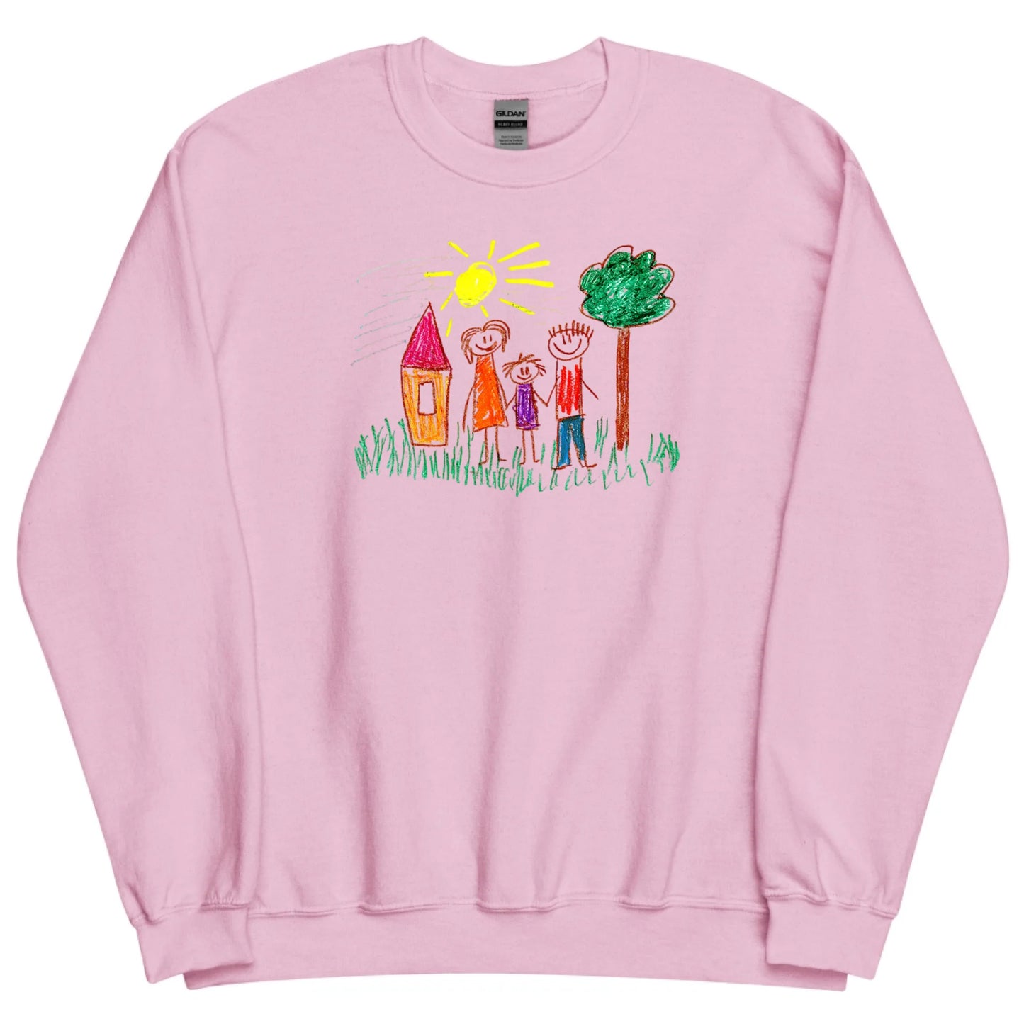 Gepersonaliseerde sweater met zelfgemaakte tekening