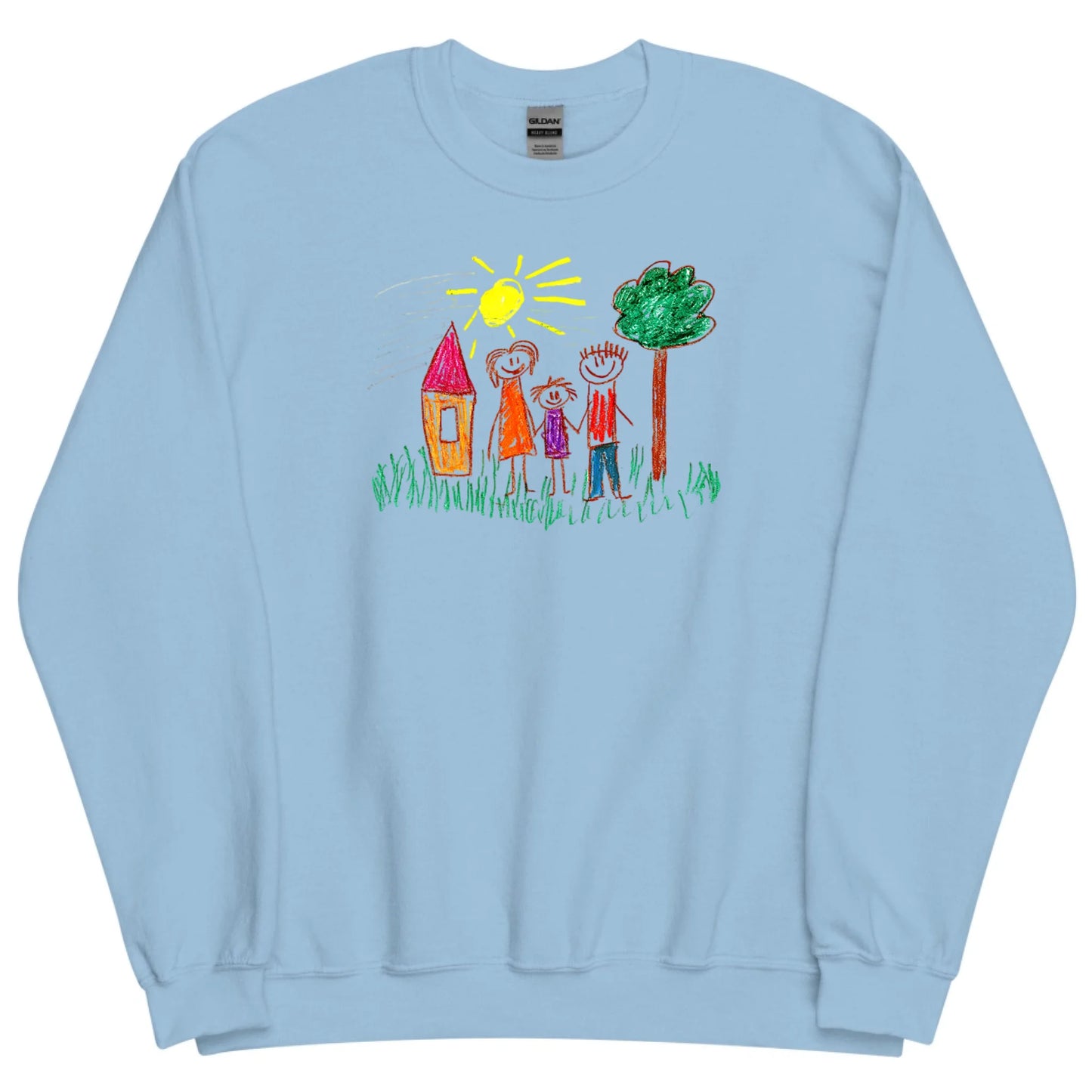 Gepersonaliseerde sweater met zelfgemaakte tekening