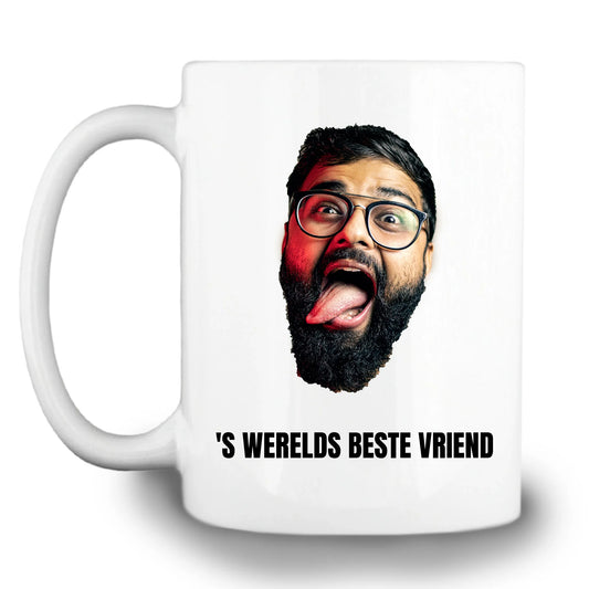 Gepersonaliseerde mok - Foto van gezicht + eigen tekst