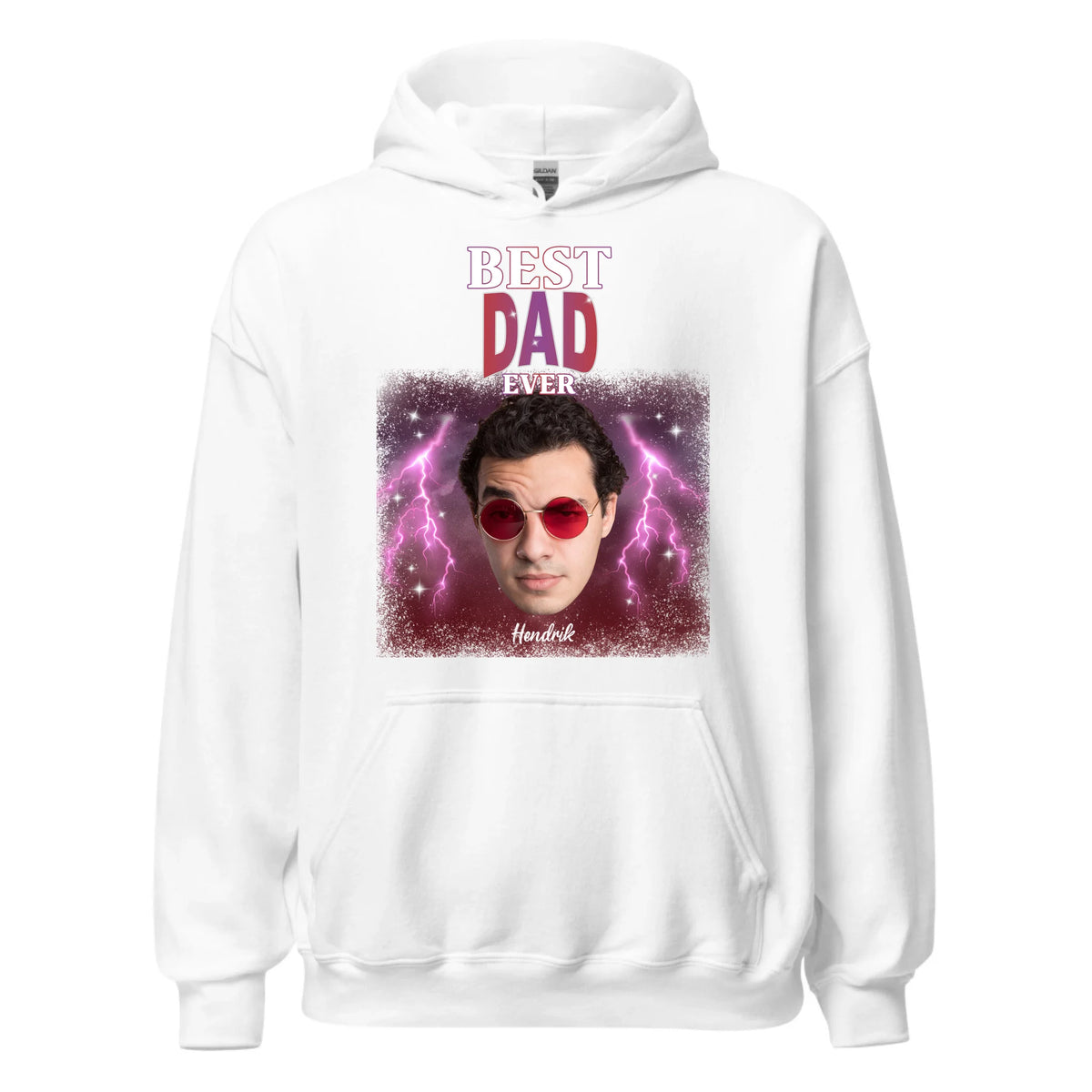 Gepersonaliseerde retro hoodie - Best dad ever