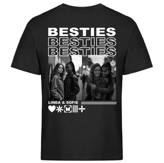 Personalisiertes Festival-T-Shirt mit Foto und Text – Beste Freundinnen