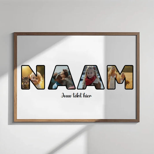 Gepersonaliseerde foto letters poster - Kies zelf een woord of naam