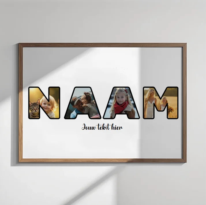 Gepersonaliseerde foto letters poster - Kies zelf een woord of naam