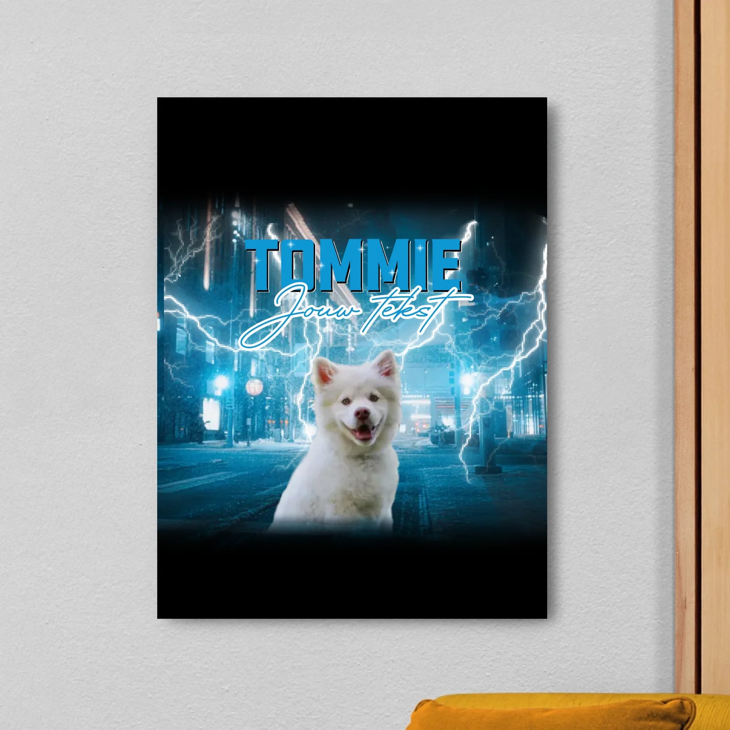 Gepersonaliseerd retro canvas - Vintage Bootleg stijl - Voeg huisdieren en personen toe
