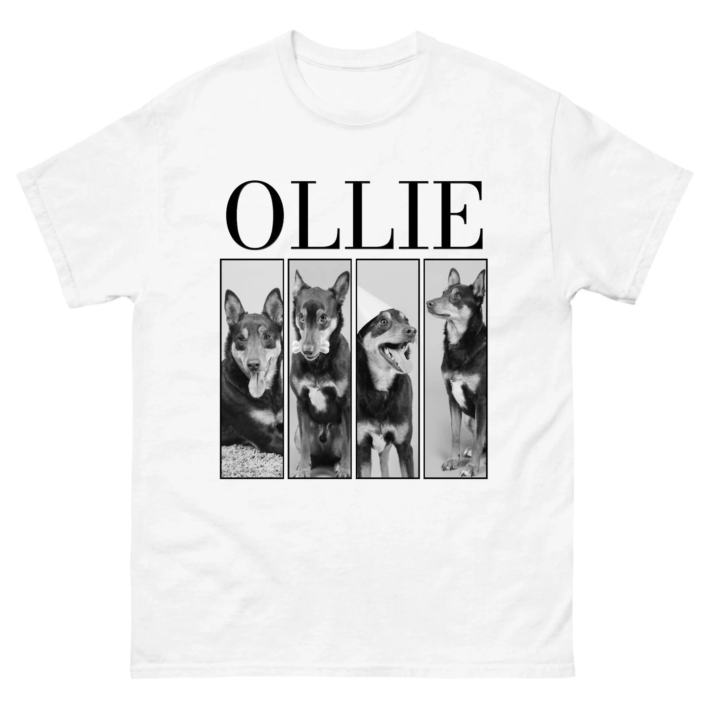 Gepersonaliseerd T-shirt - Zwartwit foto's en naam