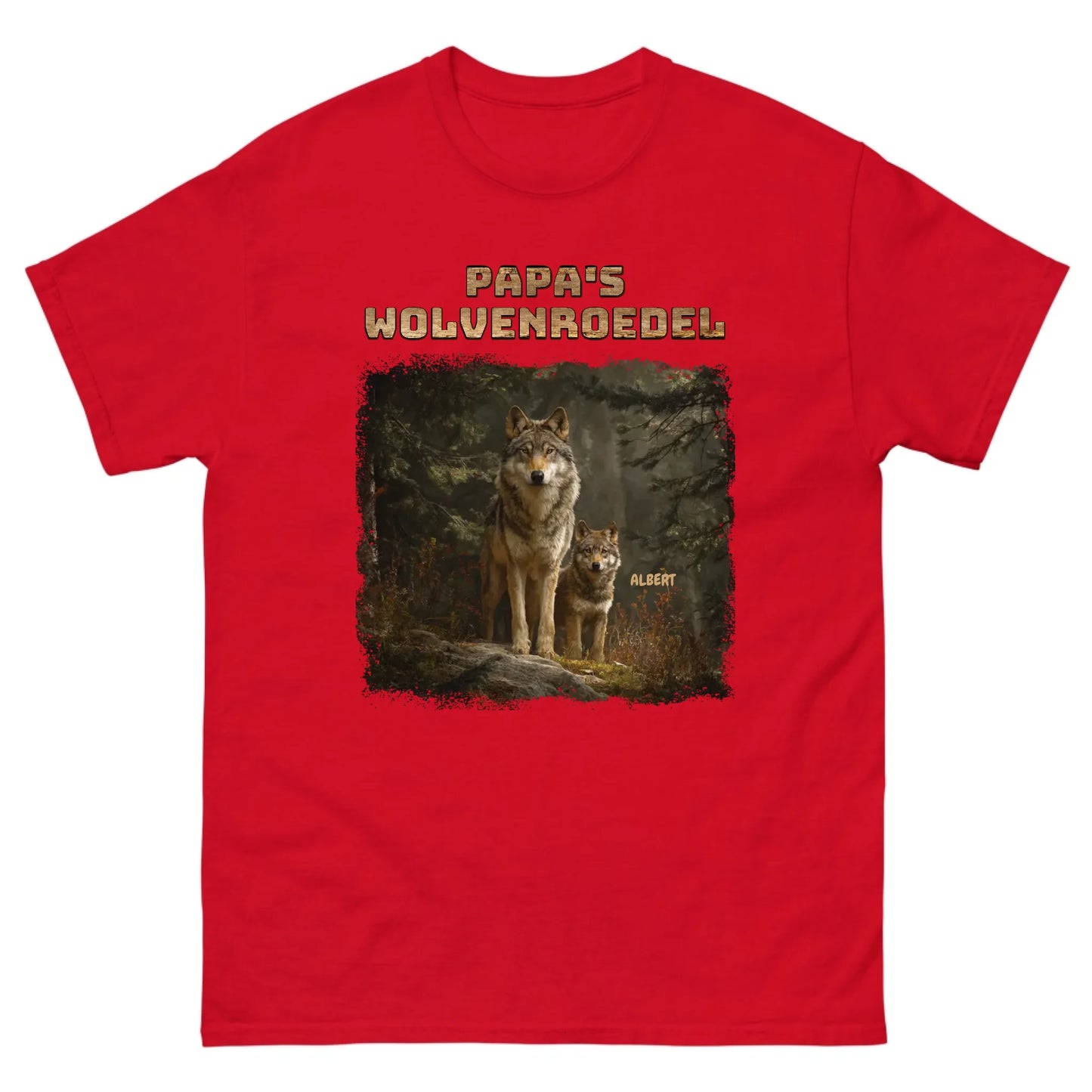 Gepersonaliseerd T-shirt - Papa's wolvenroedel