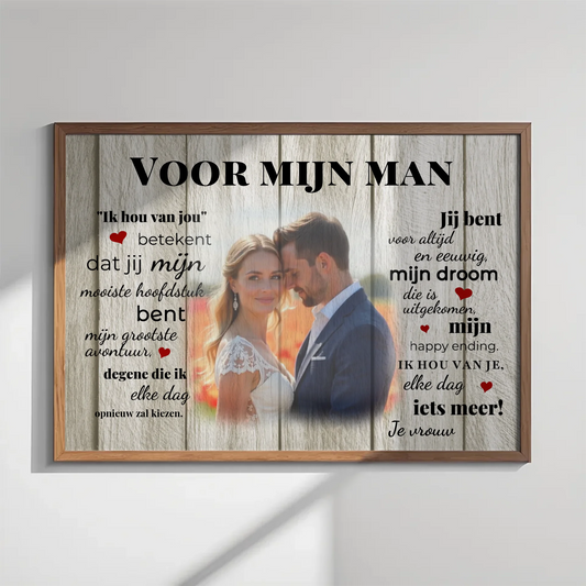 Gepersonaliseerde foto poster - Voor mijn man