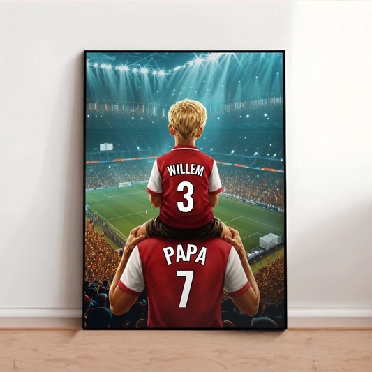 Gepersonaliseerde voetbal poster - Vader en kind