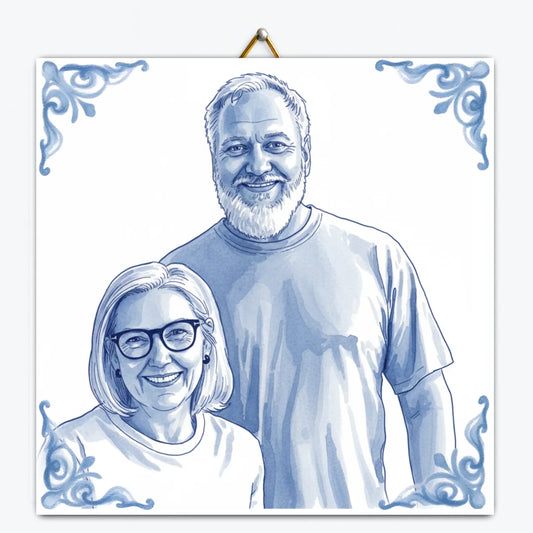 Delfts Blauw tegeltje bedrukken met jouw foto